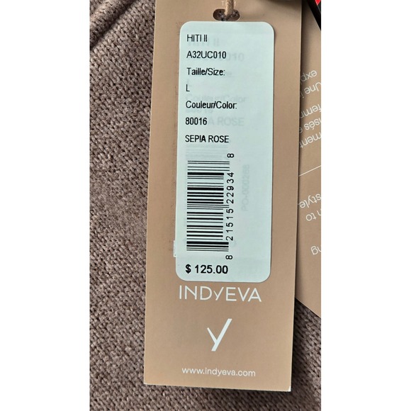 INDYEVA Womens Pullover Quarter Zip Top Sepia Rose Activewear Sz‎ L - Picture 5 of 9